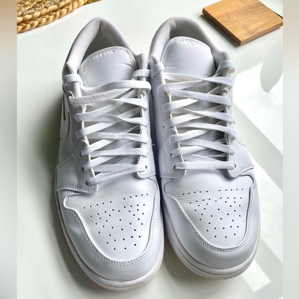Nike Air Jordan 1 Low Triple White sneakers US size 13